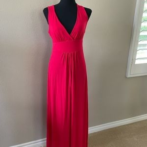 Loveappella Magenta Empire Waist Jersey Maxi Dress